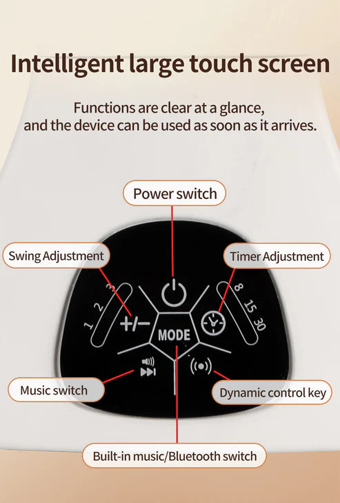 Baby Swing for Infants, Bluetooth Infant Swing with Music Speaker, Bluetooth Remote Control Timing Function with 5 Speeds, 3 Seat Positions,10 Music, 5 Point Harness Belt