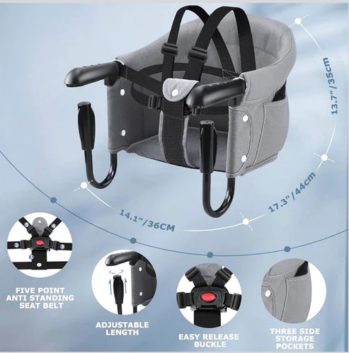 Kidspark baby high chair | hook on | portable | storage