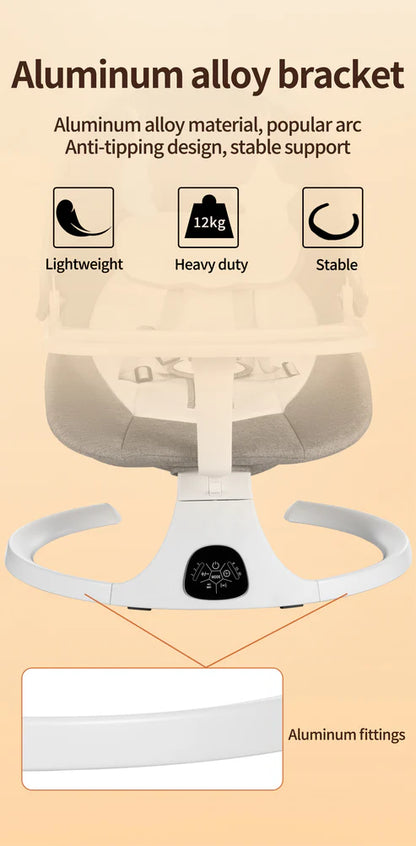 Baby Swing for Infants, Bluetooth Infant Swing with Music Speaker, Bluetooth Remote Control Timing Function with 5 Speeds, 3 Seat Positions,10 Music, 5 Point Harness Belt