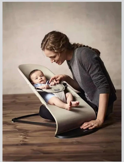 Infant Natural Swing Bouncer | Compact | Foldable and Multi Recline Back | Removable Toybar/Fidget Bar | 0-9 months