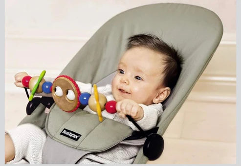 Infant Natural Swing Bouncer | Compact | Foldable and Multi Recline Back | Removable Toybar/Fidget Bar | 0-9 months