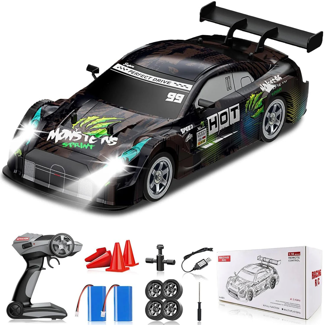 Whoosh metal RC car |1 : 16 | Lights | 4WD | Drift | 30km/H